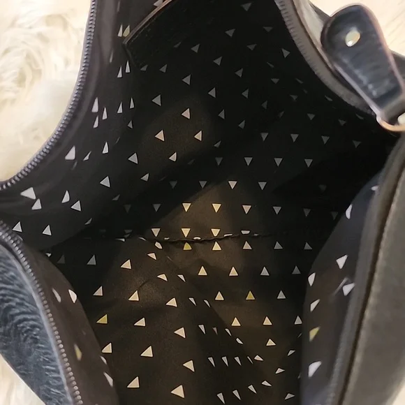 Free People Black Leather Hand Bag 15" x 12" - Picture 4 of 12